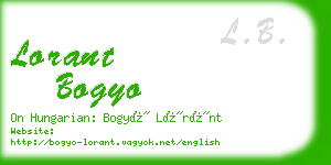 lorant bogyo business card